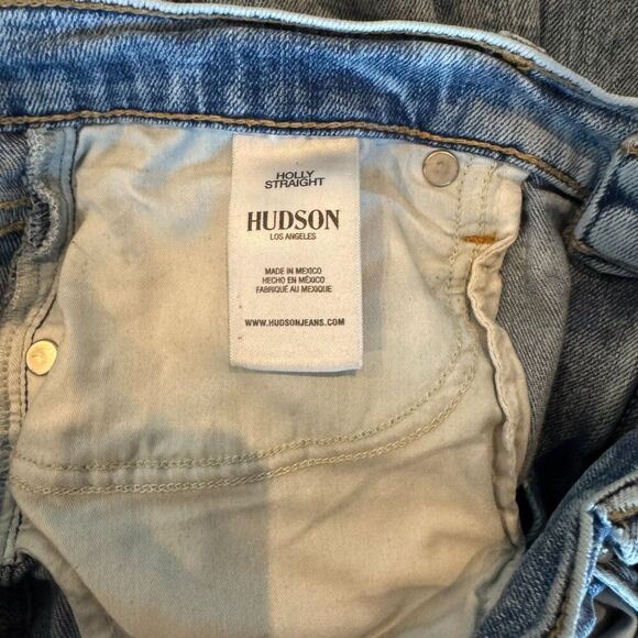 Hudson Jeans Holly Straight Women’s 30 Light Wash Distressed Straight-Leg - Picture 3 of 9